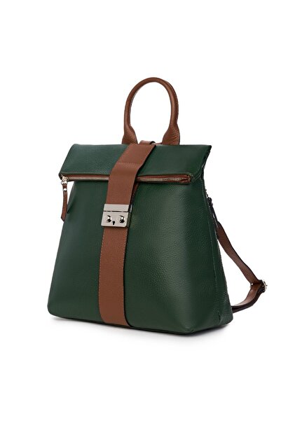 myOwn Σακίδιο πλάτης Manuel από γνήσιο δέρμα σε σκούρο πράσινο χρώμα