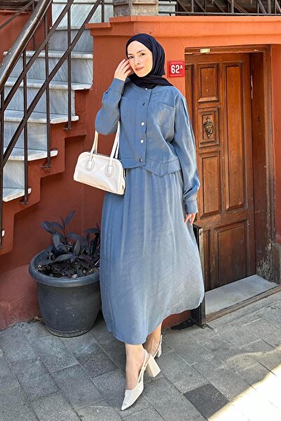 lamelif Skirted Hijab Set Indigo