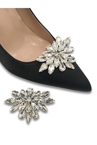 Skylaze Set 2x Accesorii elegante pantofi, brose decorative cu cristale, prindere rapida cu clips