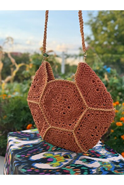 Patiska Tasarım Handmade Paper String Round Bag – Unlined Bohemian Shoulder a...