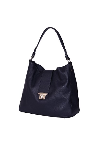 myOwn Geantă Loredana din piele naturală bleumarin