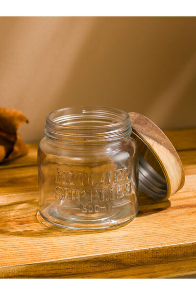 LC Waikiki Create Your Style from Uzg Store | Glass Jar with Wooden Lid 500 ml