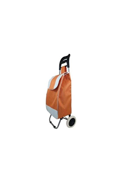 Mirfa 2 Wheels Foldable Grocery Shopping Trolley With Detachable Bag (Orange)