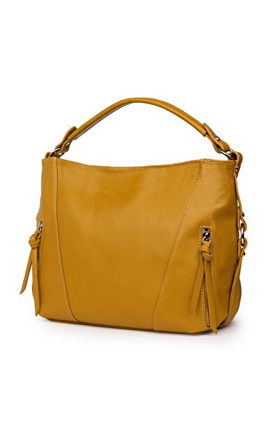 myOwn Geantă de damă din piele naturală Samira, galben muștar