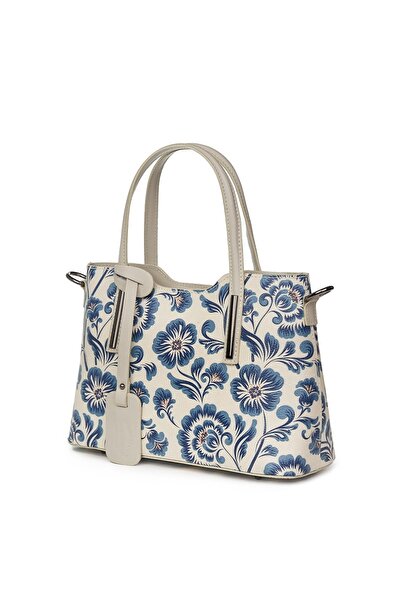 myOwn Γυναικεία δερμάτινη τσάντα με φλοράλ σχέδιο Mariella FF8