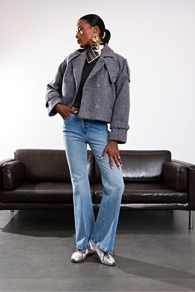 5in1Canpolat Light Blue High Waist Flare Jean 503