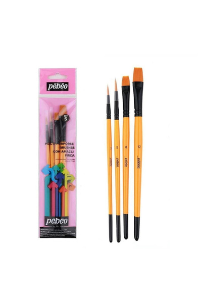 Pebeo Set de pensule Supertrend din 4 piese (rotunde 3 și 5, plate 8 și 12) S...