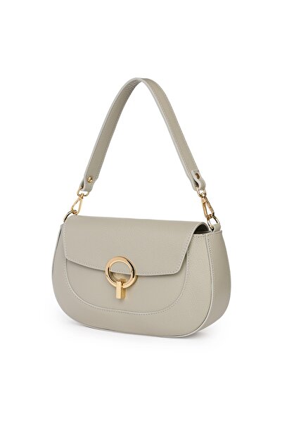 myOwn Women's handbag made of leather Rosalia light gray