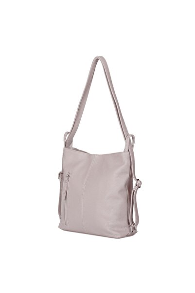 myOwn Σακίδιο πλάτης Alesandra 2 σε 1 από γνήσιο δέρμα, ανοιχτό γκρι