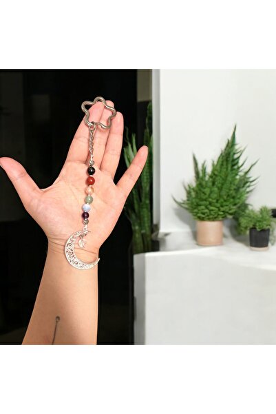 KIRMIZICOSMETİCS سلسلة مفاتيح من الحجر الطبيعي. أحجار العقيق، والجيسبر، والسي...