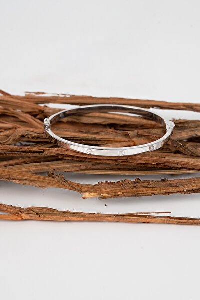 Söğütlü Silver 925 ayar Gümüş çivi deseni bilezik SGTL13039RODAJ