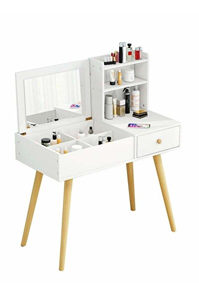 Generic Dresser With Mirror Vanities Table Make Up Organizer Drawers White 80...