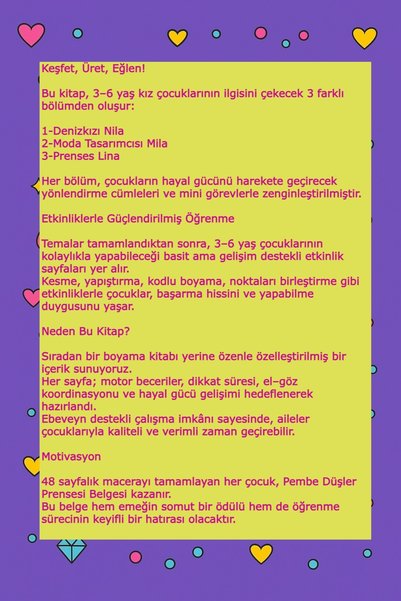 Butik Serdivan Special Coloring Book and Activity Book for Girls (48 Pages Mermaid Coloring, Princess, Fashion)