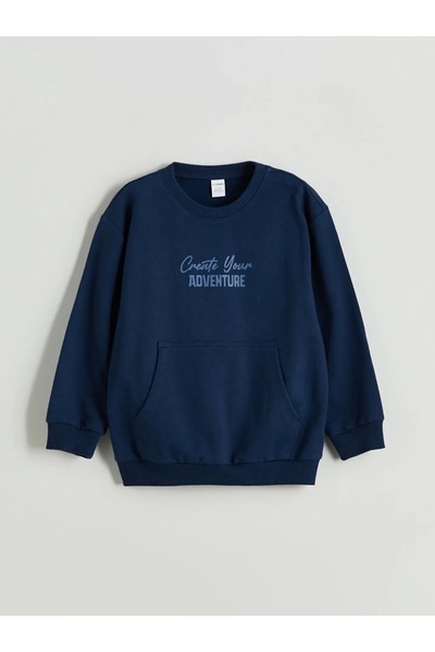 LC Waikiki Set de 2 piese pentru băieți, cu imprimeu bleumarin, hanorac și pantaloni de sport