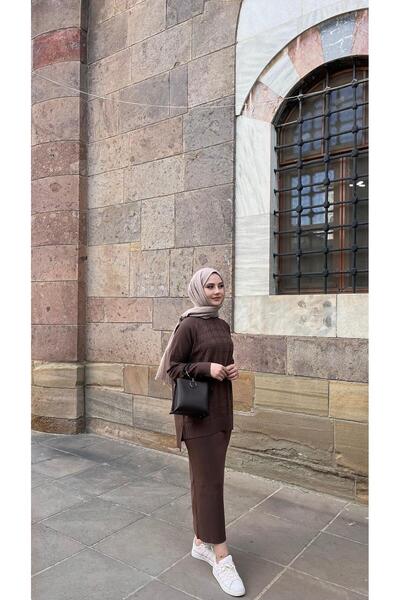 Nuss 1350 Houndstooth Patterned Set Brown