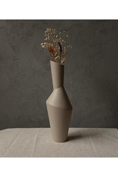 Maison Nur Candles&Decor Asimetrik Uzun Seramik Vazo