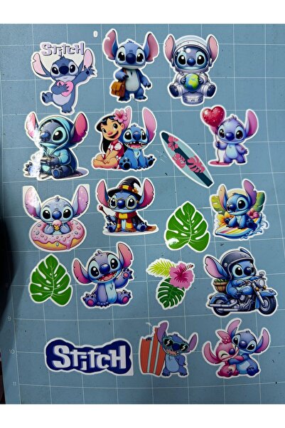 demontecraft Sticker seti 18 lli stitch telefon tablet iPad su geçirmez