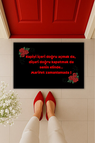 Dormot Yüksek Kaliteli Dijital Baskı- Gül Temalı İmalı Karşılama Sözlü 75x40c...