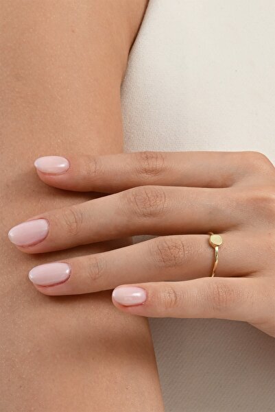 Söğütlü Silver 925 ayar gümüş altın yaldızlı minimalist plaka yüzük