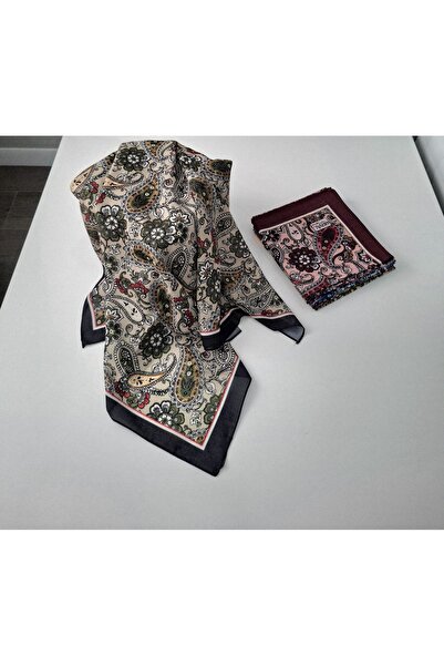 Guzeka وشاح أهينك (خياطة إيطالية) - أسود-نعناعي