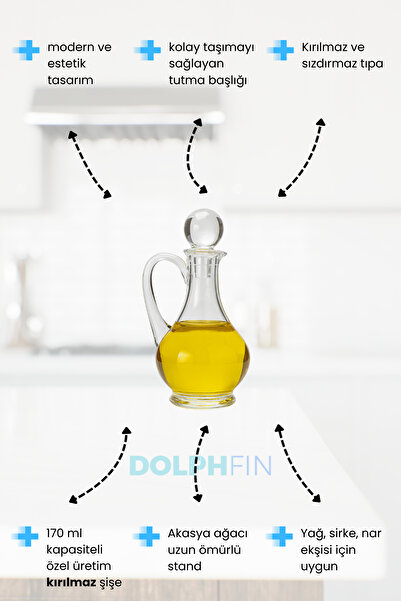 DolphFin Premium Yağlık Kırılmaz Şişe Yağdanlık Sirkelik