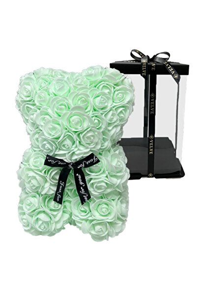 velve Λουλουδάτο αρκουδάκι με τριαντάφυλλα από αφρώδες υλικό, 25 εκ., χειροπο...