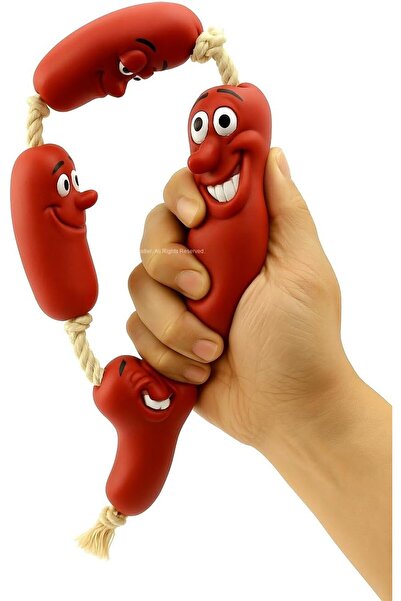 Busstier Sausage Shaped Silicone Dog Toy | Durable Biting and Teeth Cleaning Toy