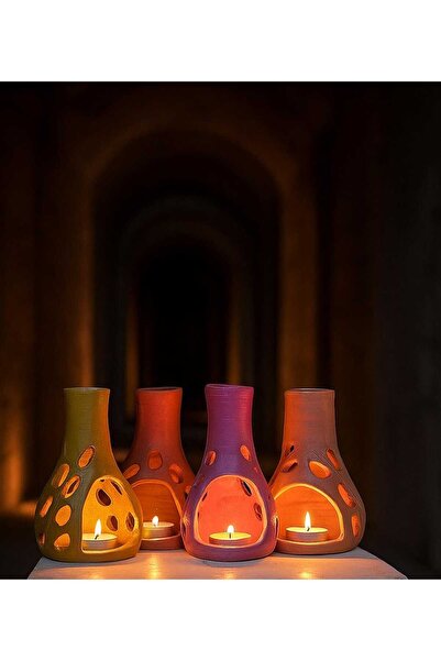 VAZO DEKOR El yapımı Toprak mumluk