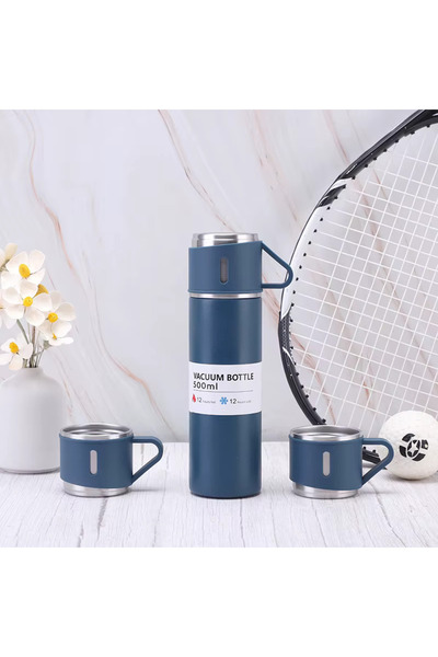 Mio Life 3-Piece Vacuum Thermos Set Stainless Steel Thermos Set (with Bag) Boxed 6 Hours 500 ml Stainless Steel