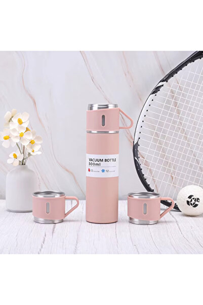 Mio Life 3-Piece Vacuum Thermos Set Stainless Steel Thermos Set (with Bag) Boxed 6 Hours 500 ml Stainless Steel