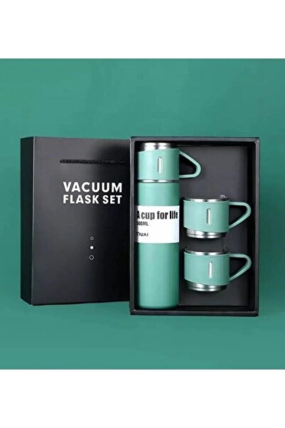 Mio Life Multi-Sport Stainless Steel Vacuum Thermos Set with 3 Cups 500 Ml, Heat Preservation Thermos D up to 12 Hours