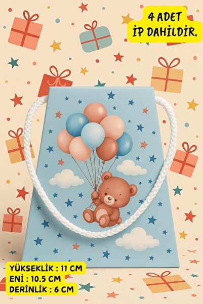 Emtory Home 4 Adet Mavi Ayıcıklı Hediye Kutusu - Sünnet Hediye - Doğum Günü H...