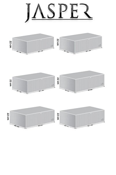 JASPER Антрацит 6 ленти с голяма основа за съхранение под леглото и дивана - ...