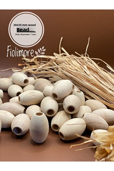 Fiolimore 20x30 мм сурови овални дървени мъниста (13 броя) Дървени мъниста за...