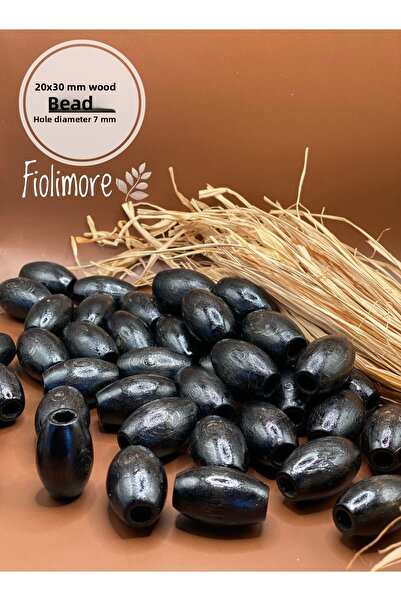 Fiolimore 20x30 мм черна овална дървена мъниста (13 броя) Дизайн на чанта от ...