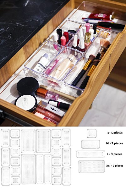 Buclee Σετ 24 τεμαχίων Modular Drawer Organizer Organizer για συρτάρια κουζίν...