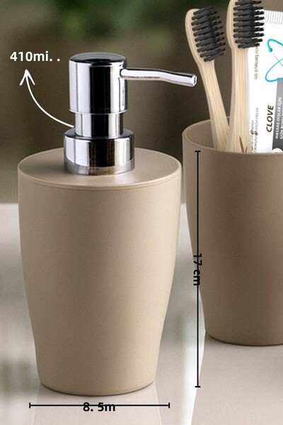 Nandy Home Σετ μπάνιου Pure 5 τεμαχίων - Κάδος απορριμμάτων, βούρτσα τουαλέτας, δοχείο υγρού σαπουνιού, θήκη οδοντόβουρτσας, σαπουνάδα