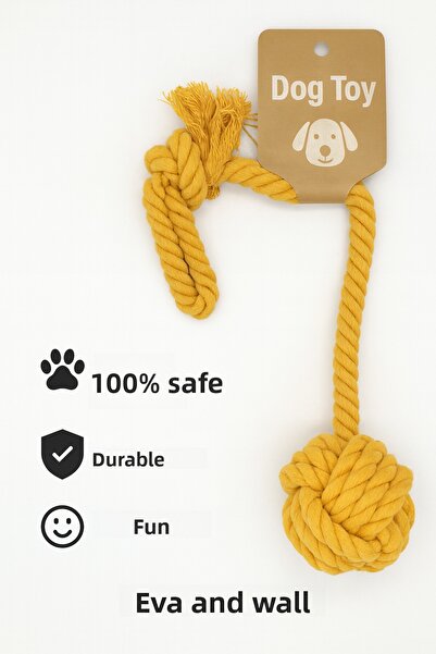 Eva & Wall-e Natural Cotton Rope Dog Toy |   Durable Chew & Tug Toy for Mediu...