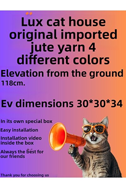 Pribor Three-Layered Slot Luxury Cat Scratching Platform and Cat Play House Brown 118 cm