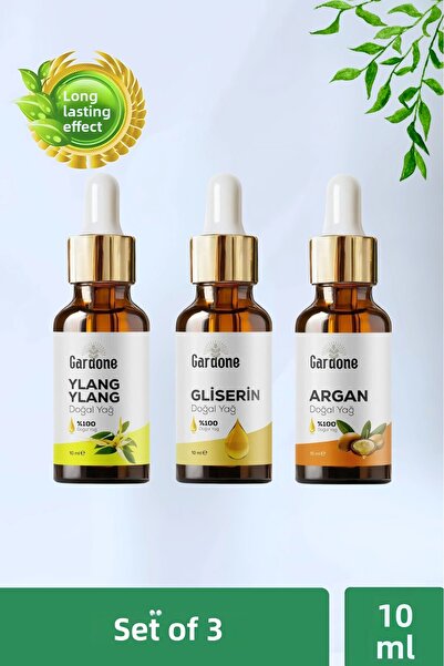 Gardone زيت يلانج يلانج الغليسرين والأرغان 100% نقي وطبيعي مع غطاء قطارة، زيت...