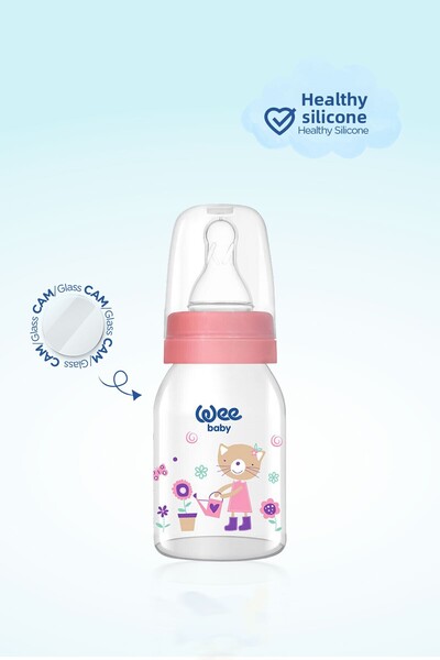 Wee Baby Classic Glass Baby Bottle 125 ml Pink