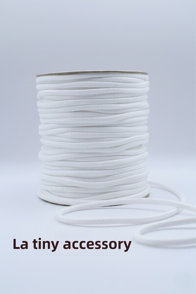 LA TINY AKSESUAR خيط كوري أبيض 3 مم، خيط سميك -هواية، قلادة- صناعة مجوهرات الأساور- 5 أمتار