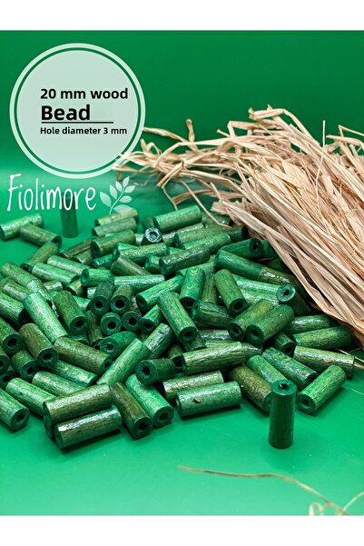 Fiolimore 20 мм зелени дървени мъниста за рязане (50 грама, 120 броя) Диаметъ...