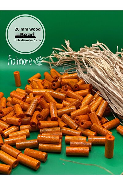Fiolimore Mărgele din lemn de țeavă tăiată portocalie de 20 mm (50 grame 120 ...