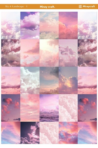 MirayDesign 1 autocolant tematic cu cer și peisaj de 12*17 cm pentru album de...