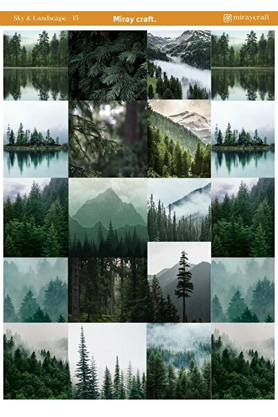 MirayDesign 1 autocolant tematic cu cer și peisaj de 12*17 cm pentru album de...