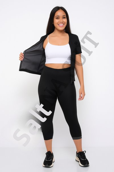 SAUNA SUIT Women's Leggings and Zipper Suit for Daily Wear