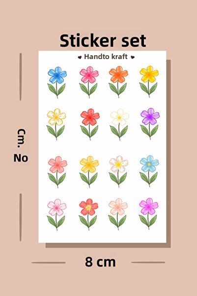 Handeto Kraft Autocolant cu flori, autocolant pentru planificator, decal, alb...