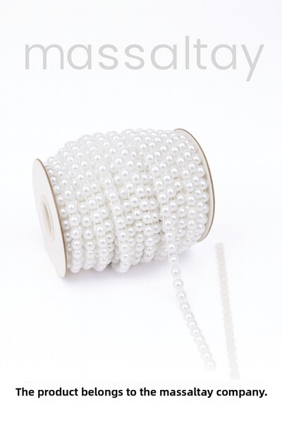 Massaltay 1 μέτρο λευκές χάντρες μαργαριταριού σε σειρά (4 χιλιοστά) – Υλικό ...