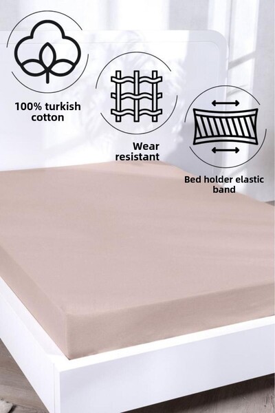 Acacia Fitted Sheet Cotton Single Size 160X200 cm +30 cm